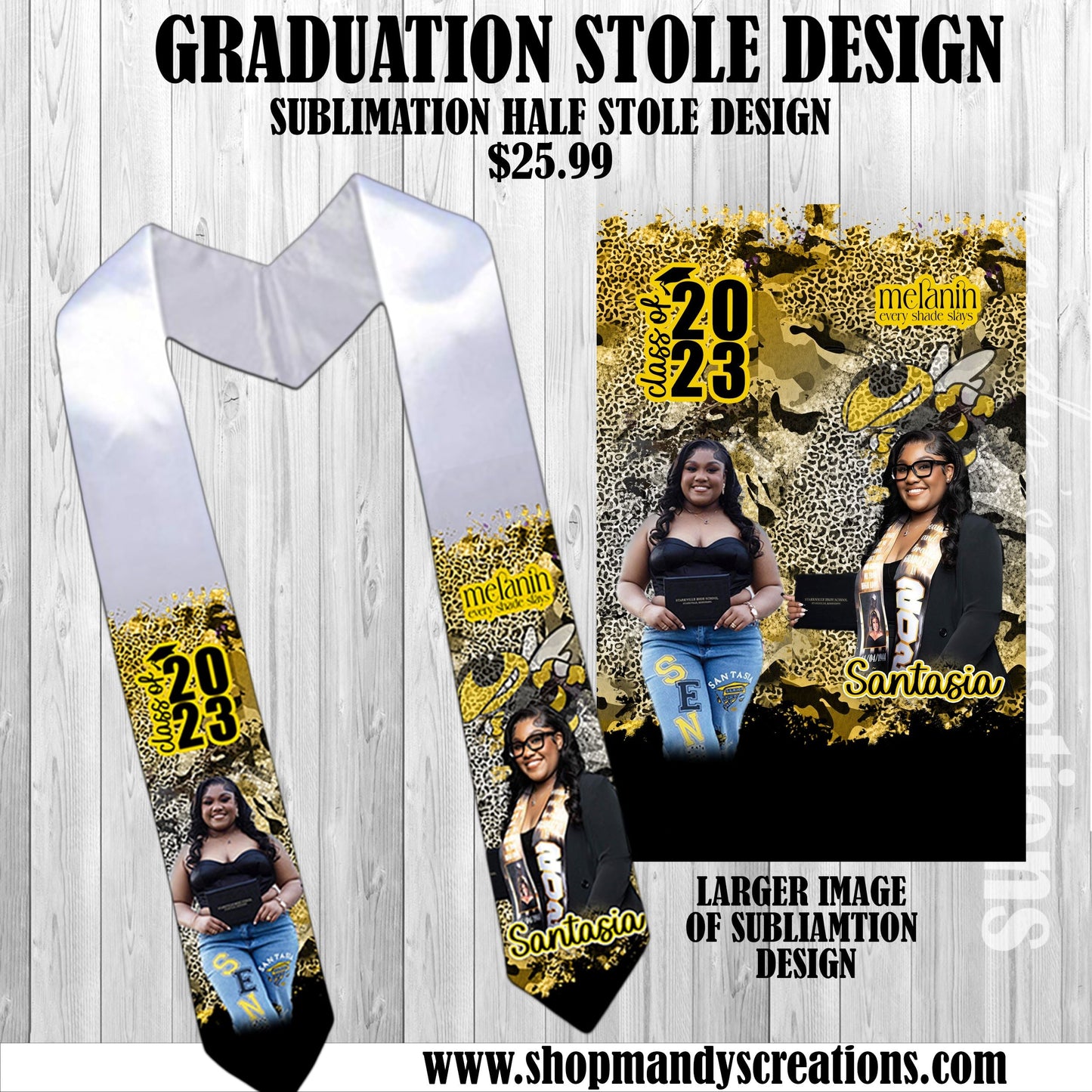 Sublimation Graduation Stole